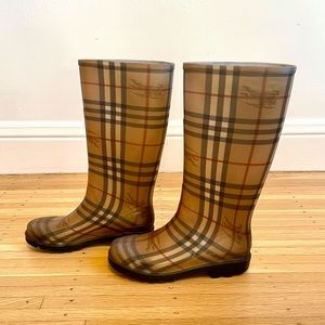 Burberry Haymarket Check Rubber Rain Boots